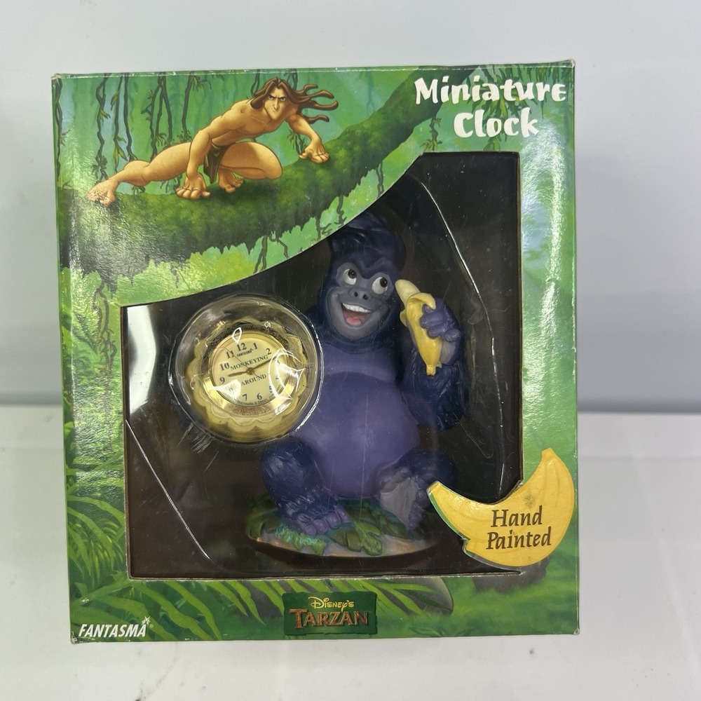 Burroughs & Disney Tarzan Movie Gorilla Turk Terk FANTASMA Miniature Clock NIB